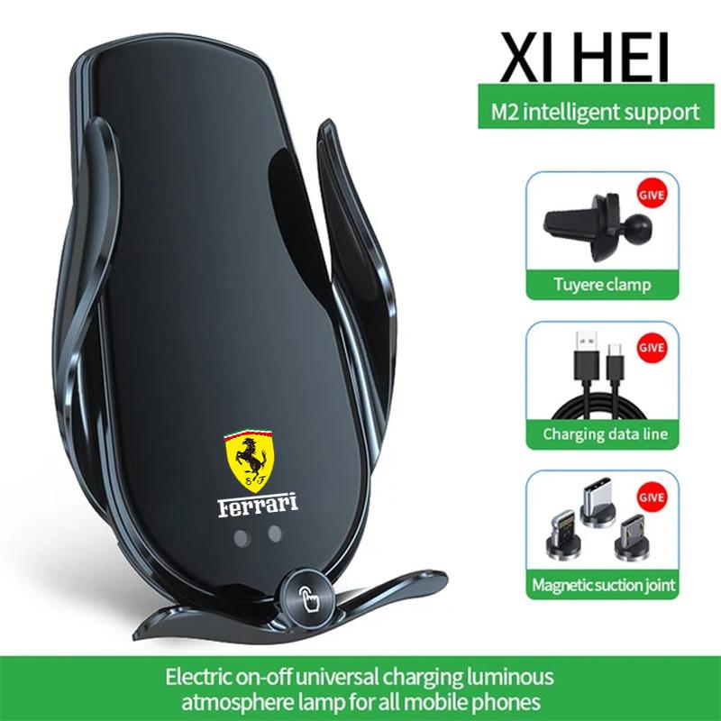 For Ferrari Roma 488 Portofino F8 Spider SF90 F8 LaFerrari Car Wireless Charger Phone Holder Charging Portable Bracket Accessory