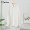 Blusa de Solapa de Seda de Morera 100% Crepé para Mujer FZ