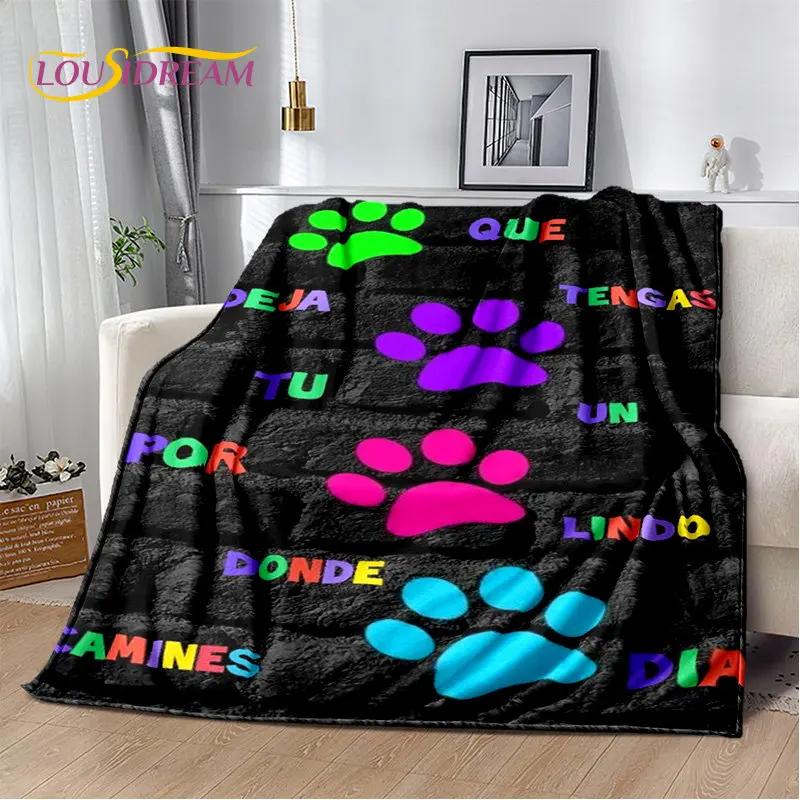 Pets Footprint Sole Series 3D Soft Plush Blanket, cobertor de flanela para sala de estar, quarto, cama, sofá, piquenique, capa para crianças