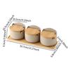 Condiment Jar Condiment Pot with Flip Lid Spoon Modern Ceramics Storage Jars Ceramic Sugar Bowl for Tea Countertop Restaurant