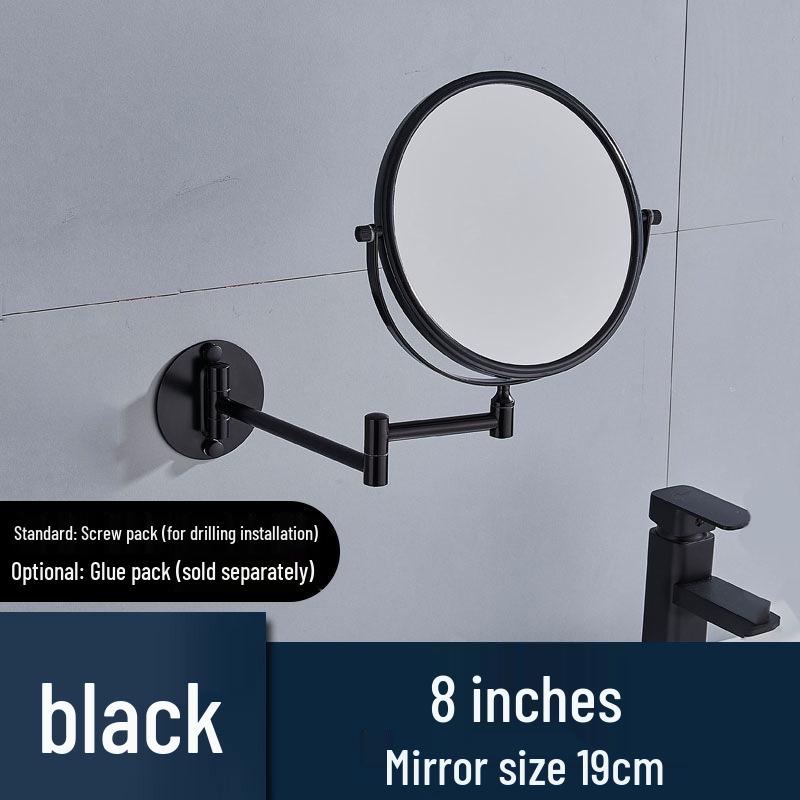 Wall-Mounted Rotating Double-Sided Vanity Mirror with Magnification