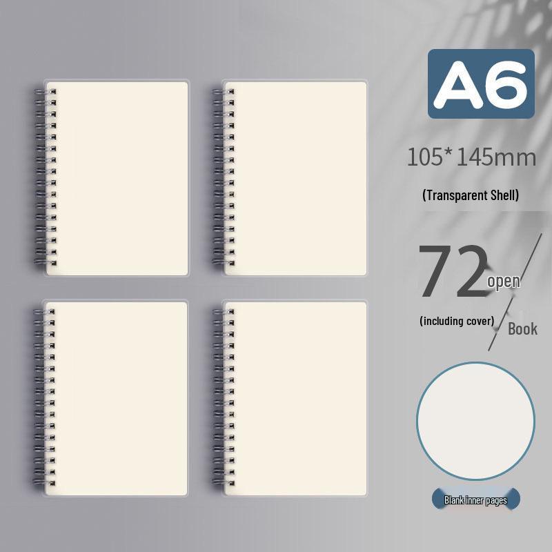 Clear PP Cover Spiral Notebook, Student Grid & Lined, Large B5 Size