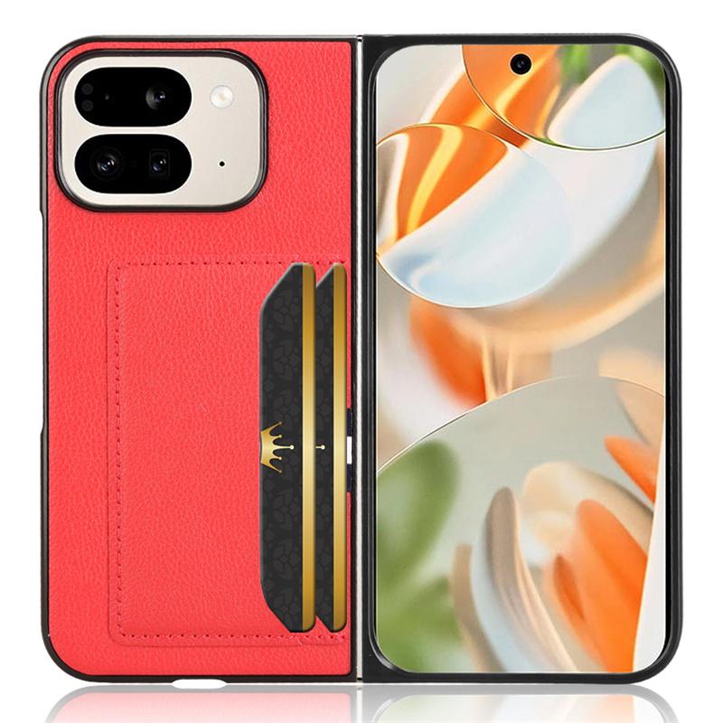 

PU Leather Texture Case for Google Pixel 10 9 Pro Fold Cover Card Slots Lightweight Coque Fundas Capa Google Pixel 9 Pro Fold