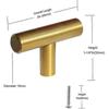 Kitchen Drawer Cabinet Door Knobs Pulls Brushed Nickel (Pack of 5, Gold)