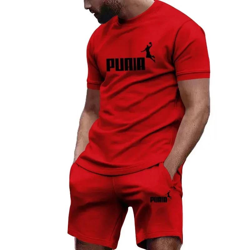 Completi Estivi da Uomo Tuta alla Moda Uomo Magliette a Maniche Corte+Pantaloncini Sportivi Completo Uomo Abbigliamento Casual da Uomo XL