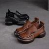 Soft leather niche thick-soled small leather shoes women's autumn retro casual lazy shoes are not tired