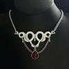 Gothic Double Snake Red Crystal Necklace