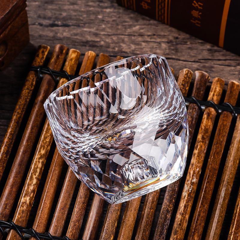 Faceted Water Drop Cup Creative Crystal Glass Gold Foil Baijiu Cup Spirits Cup Generation Moutai Cup Source