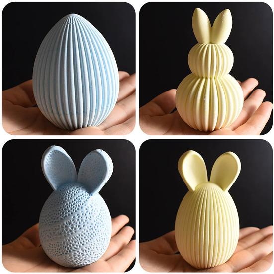 Ostereier-Hase Silikonform DIY gesichtsloser Hase Harz Gips Bastelform Flexibel Wiederverwendbar Kerzenform für Feiertagsdekoration