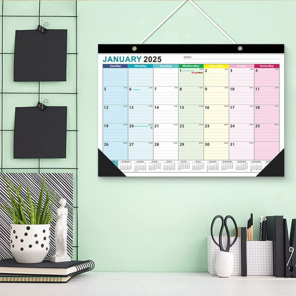 Wall Calendar .1~2026.6 18 Months Hanging Calendar Agenda Organizer Schedule Planner Calendar Itinerary Note Memo