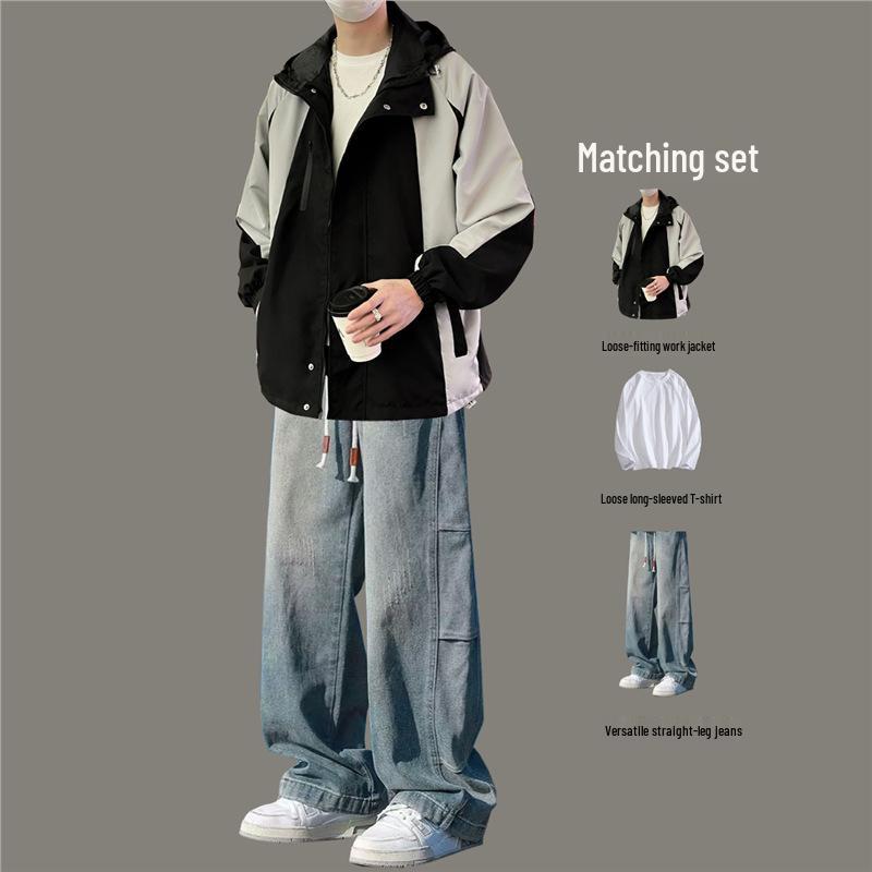 Men's Windproof Casual Hooded Jacket – Spring/Autumn Collection