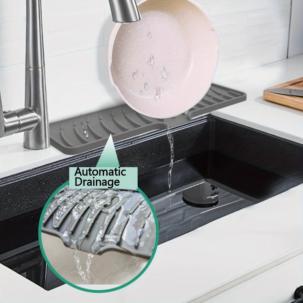 1pc Sink silicone strip drainage pad, anti slip slope guide pad, kitchen opening drainage pad