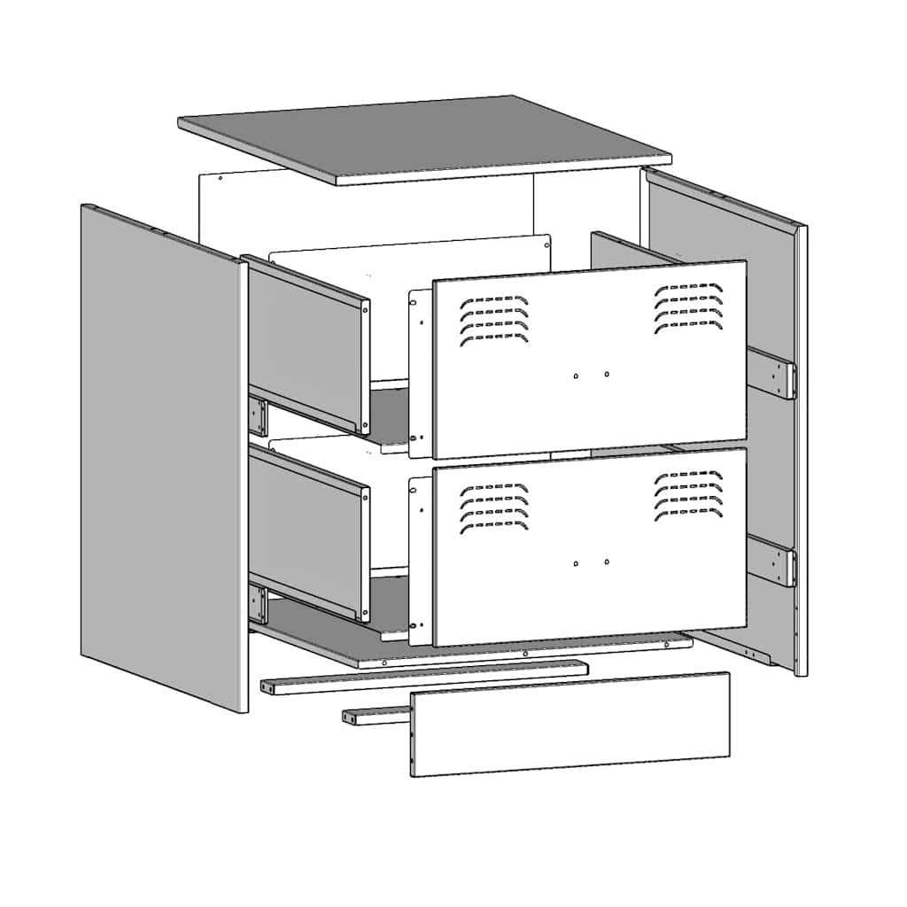 Nightstands (2 pcs) White 34.5 x 39 x 44 cm Steel