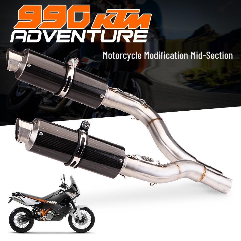 Fits 2006-2012 DUKE ADV990S: Modified Carbon Fiber Mid-Section Exhaust Tailpipe