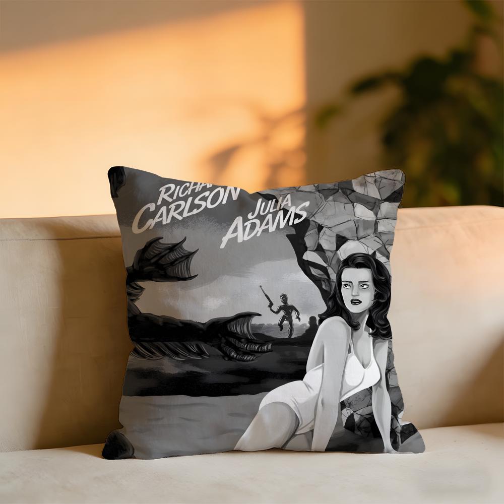 The Creature From The Black Lagoon Cushion Cover Cozy Velvet Throw PillowSoft Warm Cushion For Sofa Bed