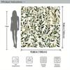 Leafy Branches Shower Curtain - Green & Brown Botanical Design, Light Cream Background,  12 Hooks, Machine Washable, Bath Deco