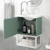 Bathroom Sink Cabinet Open Shelf Golden Handle Modern Green White Easy Assembly Solid MDF Lavatory Wall Mount Basin Vanity Cabinet