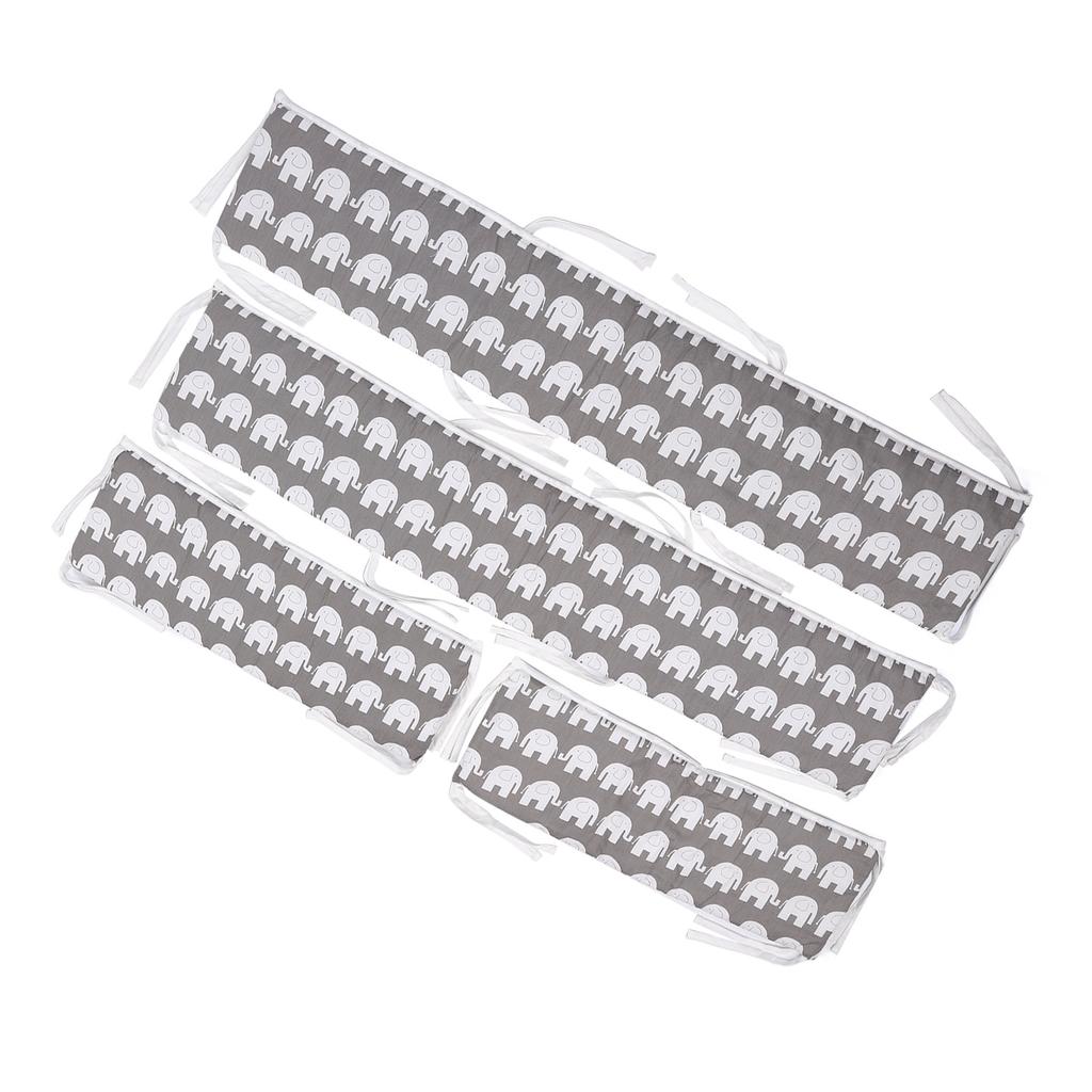 4 ks Chránič do postýlky Proti nárazu Měkký Odnímatelný Bavlna Bezpečný Prodyšný Bezpečnostní Chránič do postýlky pro Plný