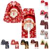 Dames Kerst Print Lange Mouwen Set met Broek, Gezellige Casual Pyjama Slaapkleding