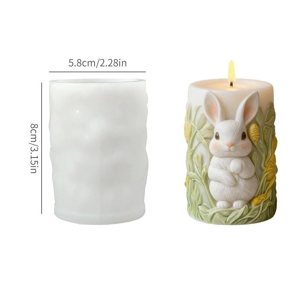 Cartoon Rabbit Candle Mold Non-Stick Gypsum Mold Cute Easter Candle Mold Easter Decoration
