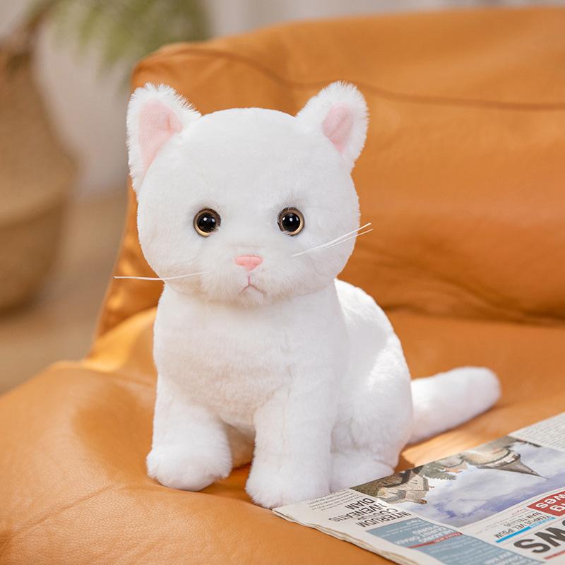 

Cute Kitten Doll Simulated Pastoral Cat Doll Sitting Position Kitten Rag Doll Children Girl Birthday Gift Premium 26cm 0.26kg