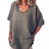 Blusa Estiva da Donna con Maniche Corte a Pipistrello Elegante Casual Larga per Ogni Occasione
