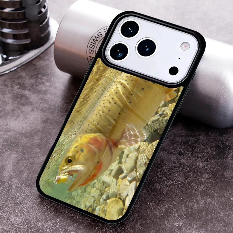 Rainbow Trout Fishing Skin Phone Case for iPhone 17 16 15 Pro Max Air 14 13 12 11 Plus Shockproof Capa Cover