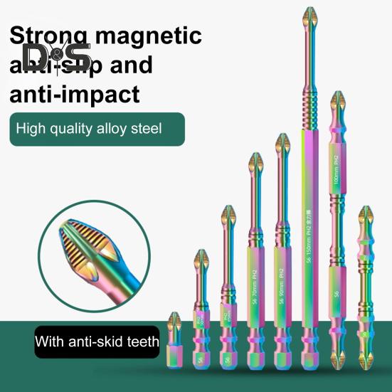 6/8Pcs High-Magnetic Screwdriver Drill Bit Set Rust-Resistant Universal Versatile Usage Strong Durability Anti-Slip Drill Bit Kit