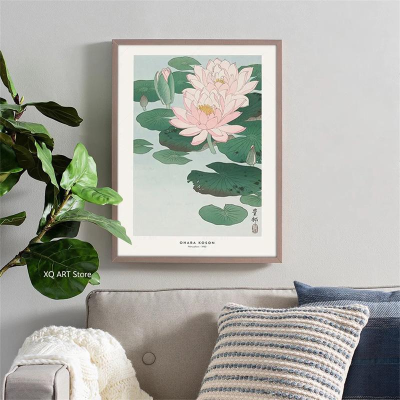 Nordic Hokusai Ohara Koson Japan Style Wave Wall Art Canvas Painting Plakaty I Wydruki Obrazy Ścienne Do Salonu Wystrój Domu