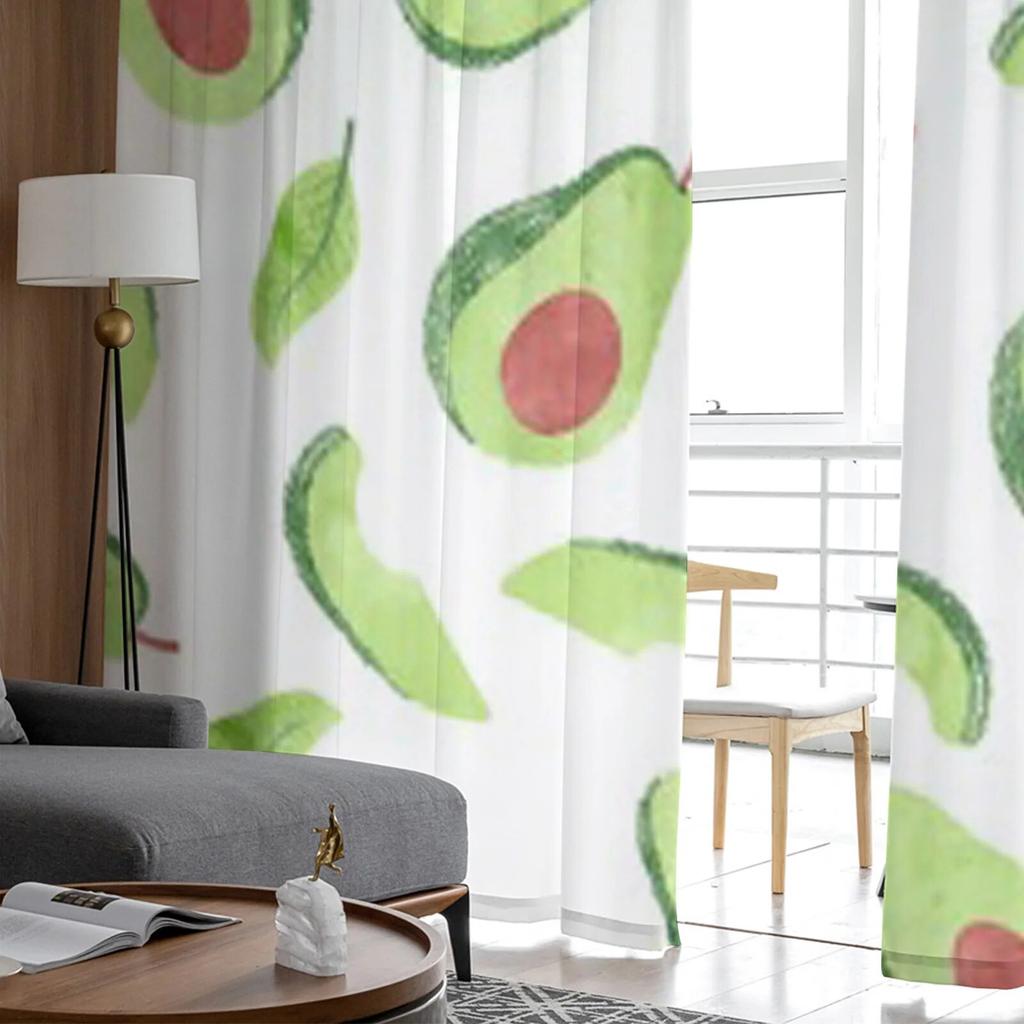 Avocado Frucht Tüll Transparente Fenstervorhänge für Wohnzimmer Das Schlafzimmer Moderne Chiffon Voile Organza Vorhänge Dekor Vorhänge