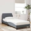 VidaXL Lit avec matelas gris foncé 90x200 cm velours, meuble de chambre, lit simple, cadre de lit incurvé, sommier, lit en 3208332
