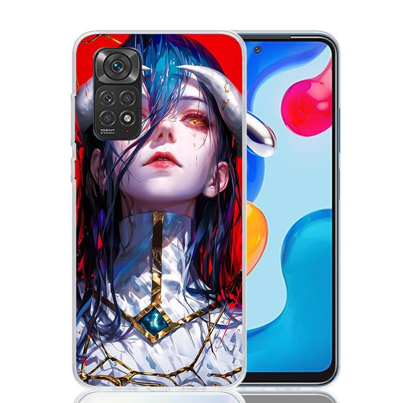 Albedo Overlord Anime Phone Case For Xiaomi Redmi Note 15 14 13 12S 12 Pro Plus 11S 11E 11 11T 10S 10 Art Soft Pattern Cover Red
