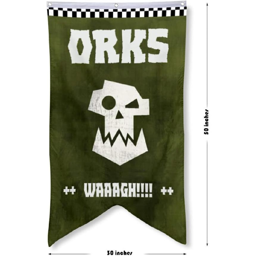 Bayyon Orks Banner Flag 30x50 Inch Man Cave Home Office Bed Room Decor (Green)