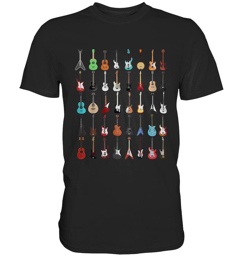 Musician Various Guitars Gift Guitar Player Lovers Guitarist Premium T-Shirt Summer Fashion Casual Comfort Soft Cotton Tees Top
