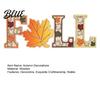 Autumn Maple Leaf Letter Farmhouse Harvest Table Centerpieces Tiered Desktop Holiday Decorations for Home 4Pcs/Set Fall Wooden Tabletop Signs