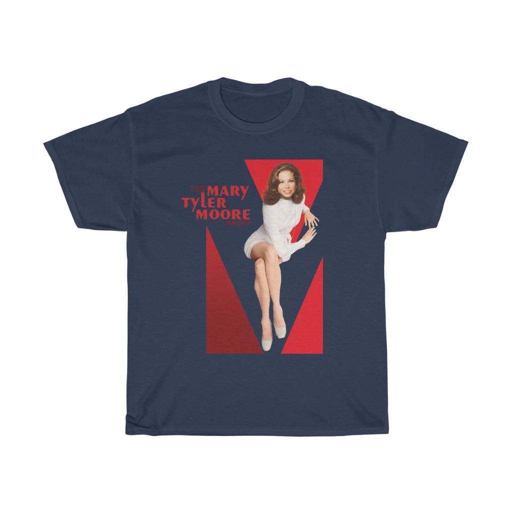 Mary Tyler Moore TV Show Comedy Television Black Navy White T-Shirt Summer Men's and Women's Loose and Breathable T-shirt Top
