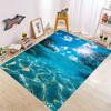 Ocean Water Wave Carpet Mat Rug 3D Effect Blue Sunlight Beach Non-Slip Durable Home Decoration Living Room Kids Room Floor Mat