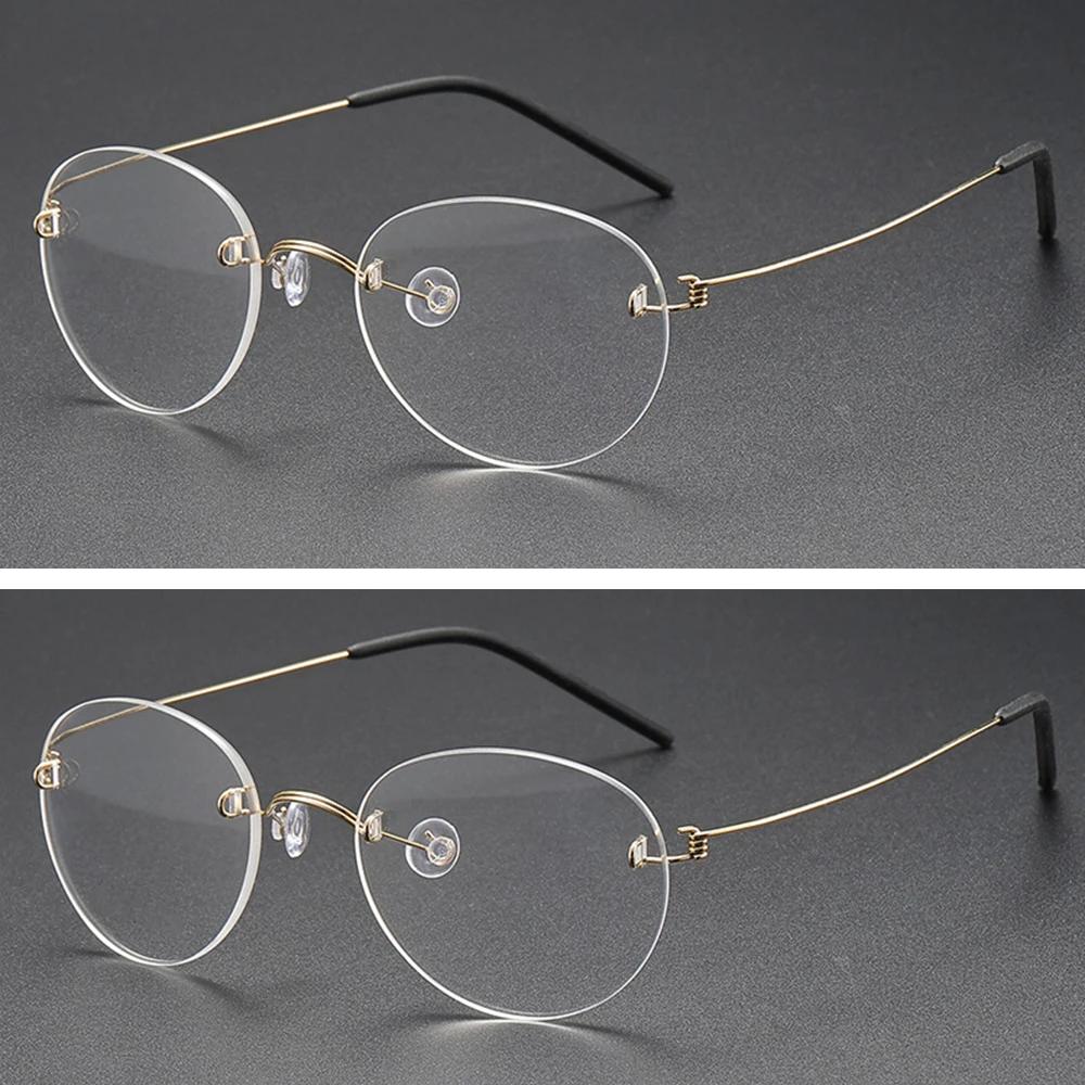 Runde Brillen für Damen Vintage Blaulichtfilterbrille Herren Ultraleicht Schraubenlos Computerbrille Luxus Koreanischer Stil