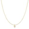 Gold Classic Bezel Solitaire 925 Silver Necklace N075-01G.