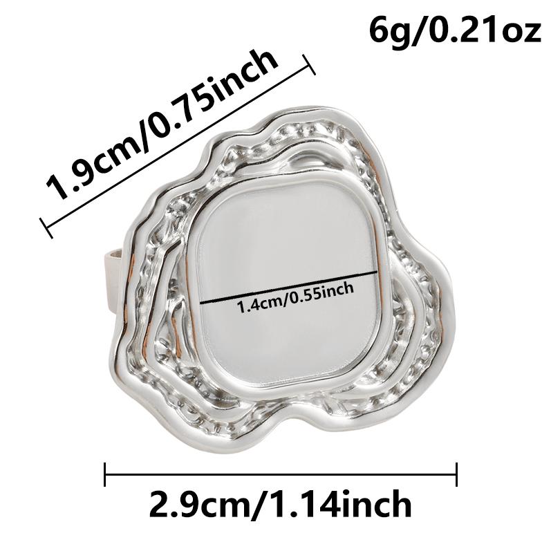 15Pcs Vintage Lotus Flower Oval Round Cabochon Blank Tray Ring Stainless Steel Rings For Women Men Handmade Energy Jewelry Gift