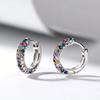 New Fashion  Plate Round Mini Earrings Set Half Hoop Colorful Zircon Ladies Luxury Jewelry Hoop Earrings For Woman Gifts
