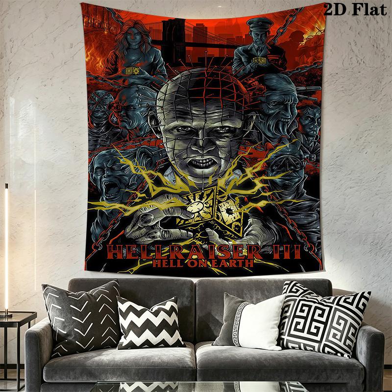 Horror Icon Tapestry Halloween Decor Tapestry Background Cloth Wallmounted Work Of Art Wall Decoration Background Cloth