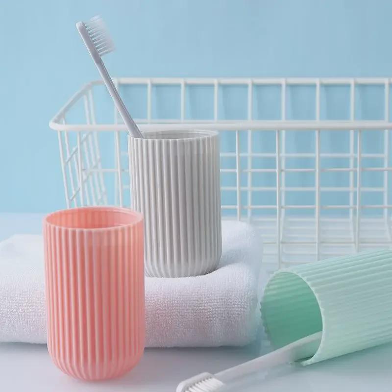 Portable Travel Toothbrush and Mouthwash Cup Set for Home or Dorm Use
