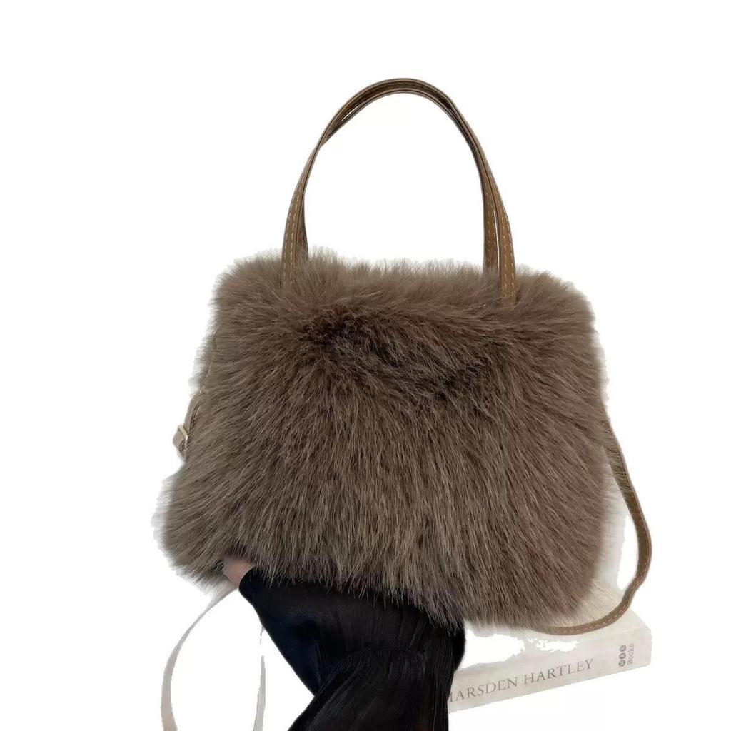 Weiche Flauschige Umhängetasche für Damen - Herbst Winter Schulterhandtasche