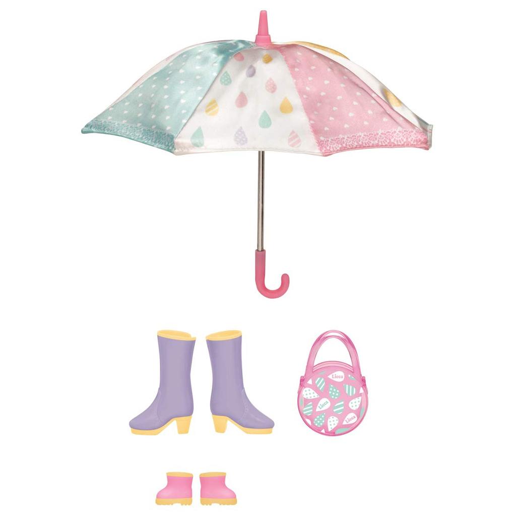Takara Tomy "Licca-chan LG-03 Happy Rainy Day Set" Dress-Up Doll Pretend Play Toy for Ages 3 and Up, Meets Toy Safety Standards, ST Mark, Licca