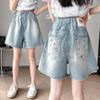 2025 Neue Mädchen Bestickte Denim Sommer-Shorts: Stilvolles & Leichtes Fünf-Punkt-Design für Große Mädchen