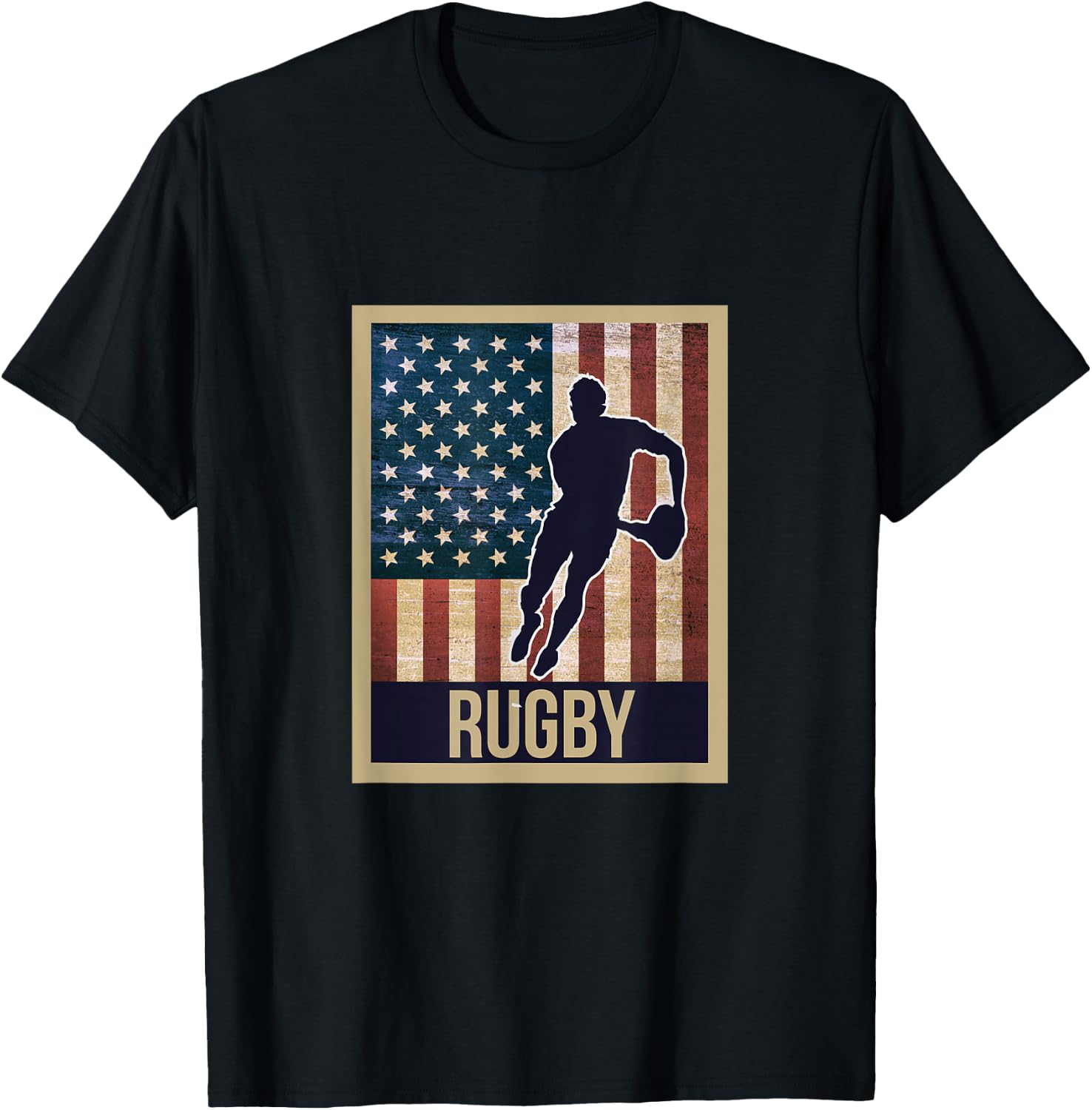 American Flag Vintage Retro Rugby Fun T-Shirt Unisex T-Shirt S