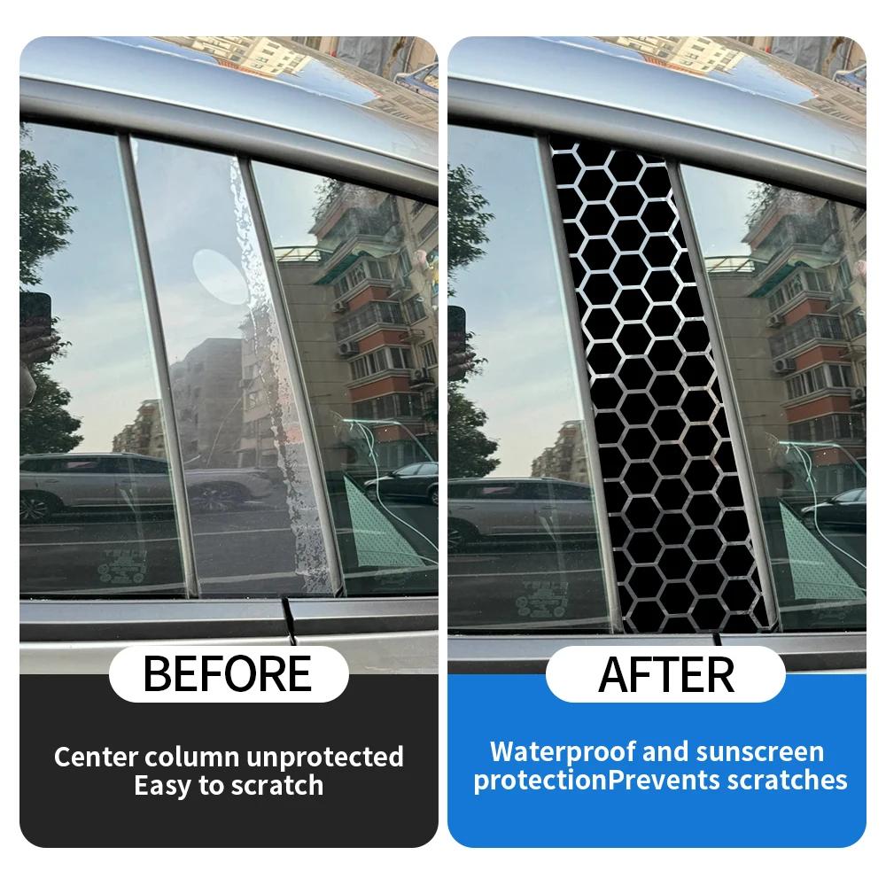 Car Rear Windshield Honeycomb Stickers Waterproof Self-adhesive Auto B Pillar Cover DIY Decorative Films for Car Accessories