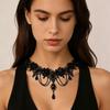 Neue Sexy Gotische Choker Kristall Schwarze Spitze Hals Choker Halskette Vintage Damen Chocker Steampunk Schmuck