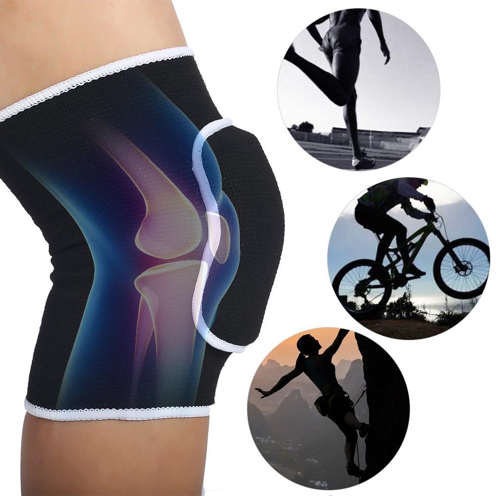 Unisex Elastiskt Knäskydd Wrap Skydd Stöd (Svart)